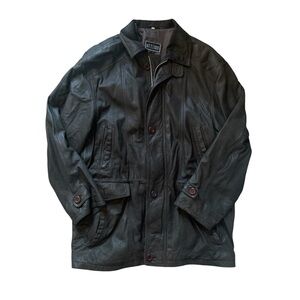 Vintage Ottimo Dark Brown Leather Coat 56